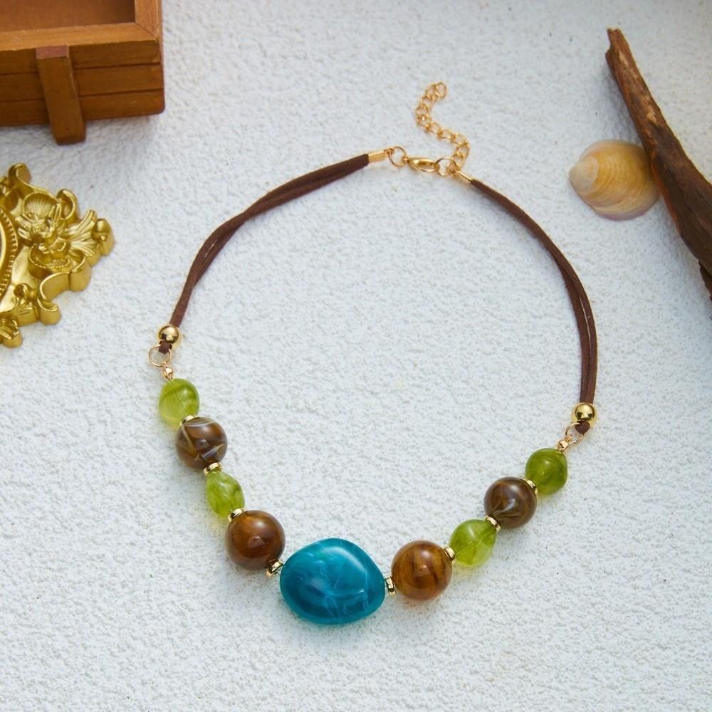 Irregular Beaded Necklace Handmade Geometry Necklace Trendy Irregular Necklace Party