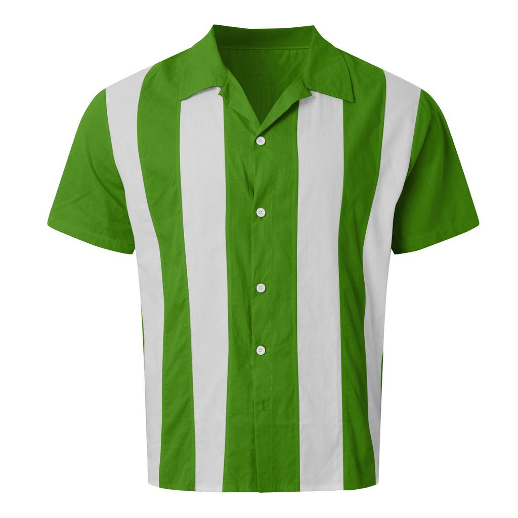 Мужские рубашки с коротким рукавом на пуговицах в полоску, мужские повседневные модные рубашки с коротким рукавом