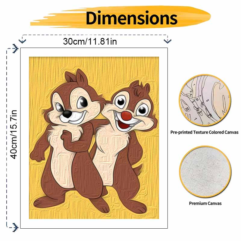 Disney Набор масляных красок по номерам Чип и Дейл ручной работы DIY декор для дома подарки настенное искусство холст набор для взрослых расслабляющее хобби комната