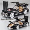 2024 New 1:24 Mercedes Benz 300SL Alloy Classic Vintage Car Model Car Model Diecast Metal Pull Back Sound Light Car For Children Gift