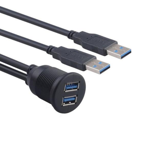 Двойной USB 3 удлинительный кабель для крепления на панели приборной панели для автомобиля, лодки, мотоцикла