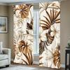 2pc Nordic leaf print curtains   polyester fabric   suitable for living room   office   bedroom   cafe