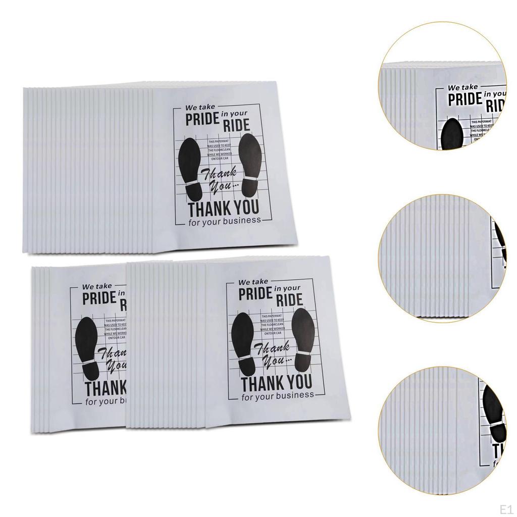 50x Бумажный коврик для пола автомобиля Одноразовый для грузовиков, такси, внедорожников