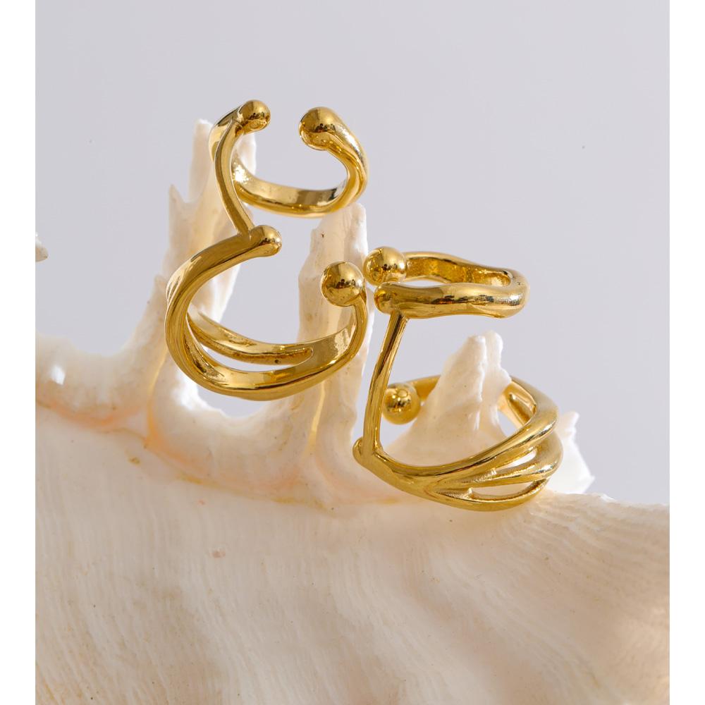 Eetit Персональные Унисекс Украшения Без Пирсинга Клипса на Ухо из Нержавеющей Стали Двухслойная Серьги-Косточки Водонепроницаемые Привлекательные Украшения