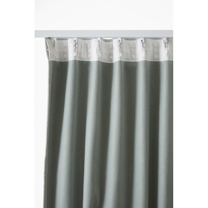 Rideau occultant phonique et thermique doublé polaire galon fronceur "Bjorn" 100% opaque Le fil d'Ariane - Bjorn Eucalyptus - 1 Pann