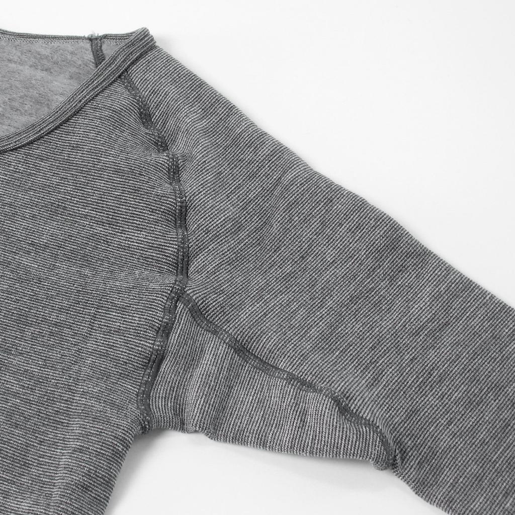 Mochihada Mochijoy long sleeve shirt for size L to mesh motorcycle cold protection V-neck men, LL, grey, brushed, warm, neat, innerwear,