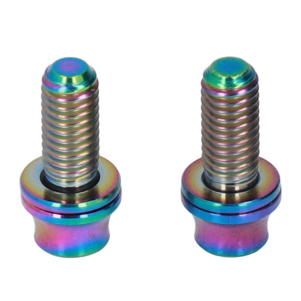 RISK 2Pcs Titanium Alloy Bike Water Bottle Cage Bolts M5x12mm Bicycle Water Bottle Cage Screws with