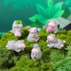 Playful Hippo Micro Resin Figurine for Car Dashboard Decoration