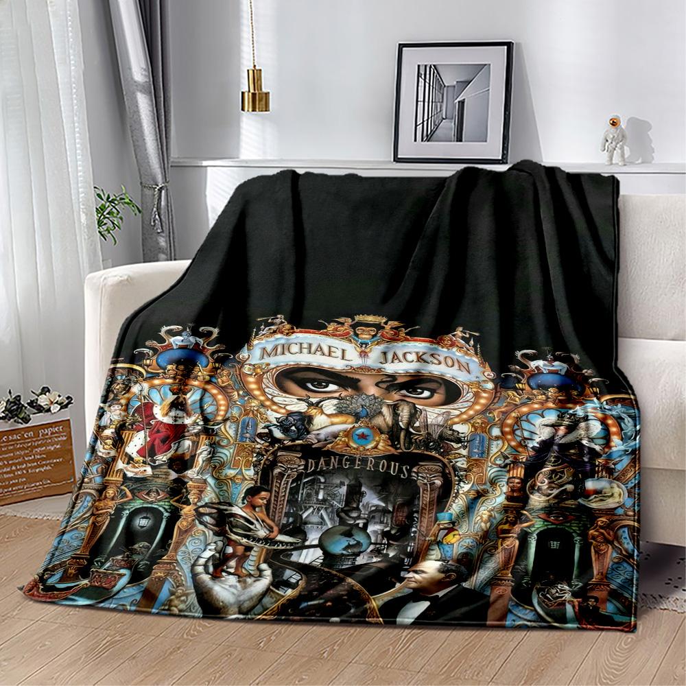 Michael Jackson 5 Blanket Warmthful Decor Great for Bedding Office Chair Sofa Four Seasons Multipurpose Digital Print