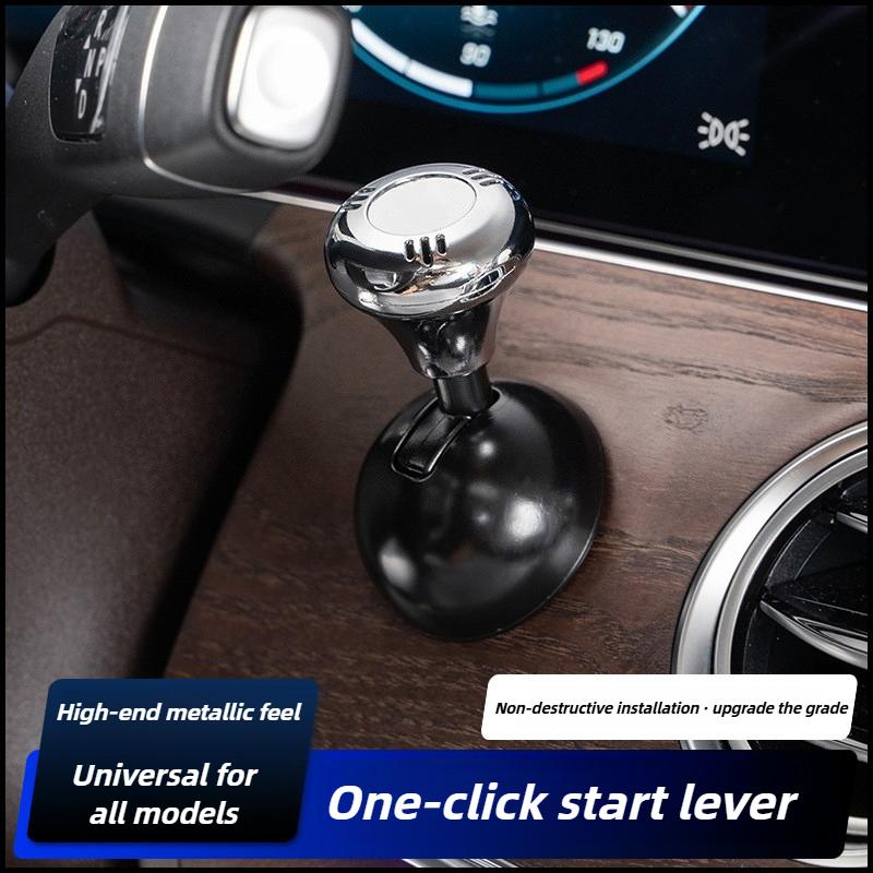 Ball-bar Starter Cover for Decorative Accessories, Luxury Metal Push-to-Start Button Cover for Car, Engine Start/Stop Joystick
