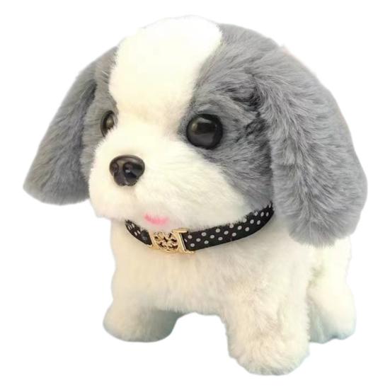 Electric Plush Dog Toy Baby Tummy Time Interactive Barking Tail Wagging Walking Puppy Toy Early Education Crawling Animal
