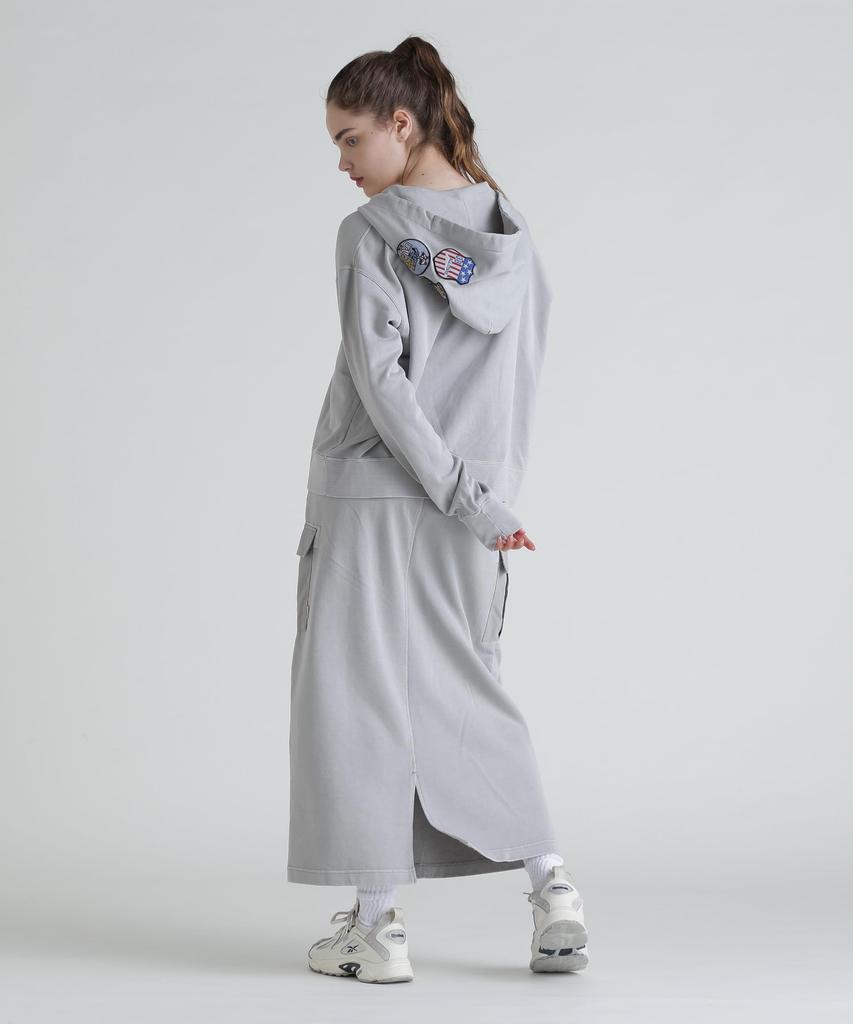 AVIREX FADE WASH CADET PATCH H Z HOOD PARKER light gray