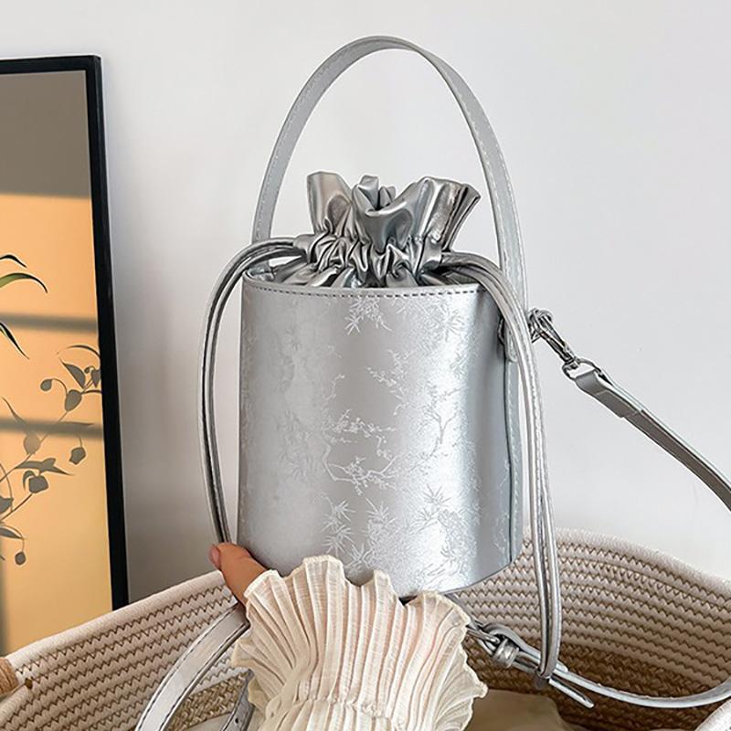 Fashion Drawstring Single Shoulder Bucket Bag For Women New Simple Mini Crossbody Bags Ladies Commuting Shopping Handbags