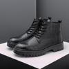 Модные мужские ботинки на платформе в британском стиле, деловые, повседневные, на молнии, мужские ботильоны, модные, коричневые, с высоким верхом, оригинальные кожаные ботинки для мужчин