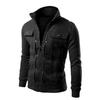 Men's Slim Zip-Up Fleece Sweatshirt Jacket with Stand-Up Collar