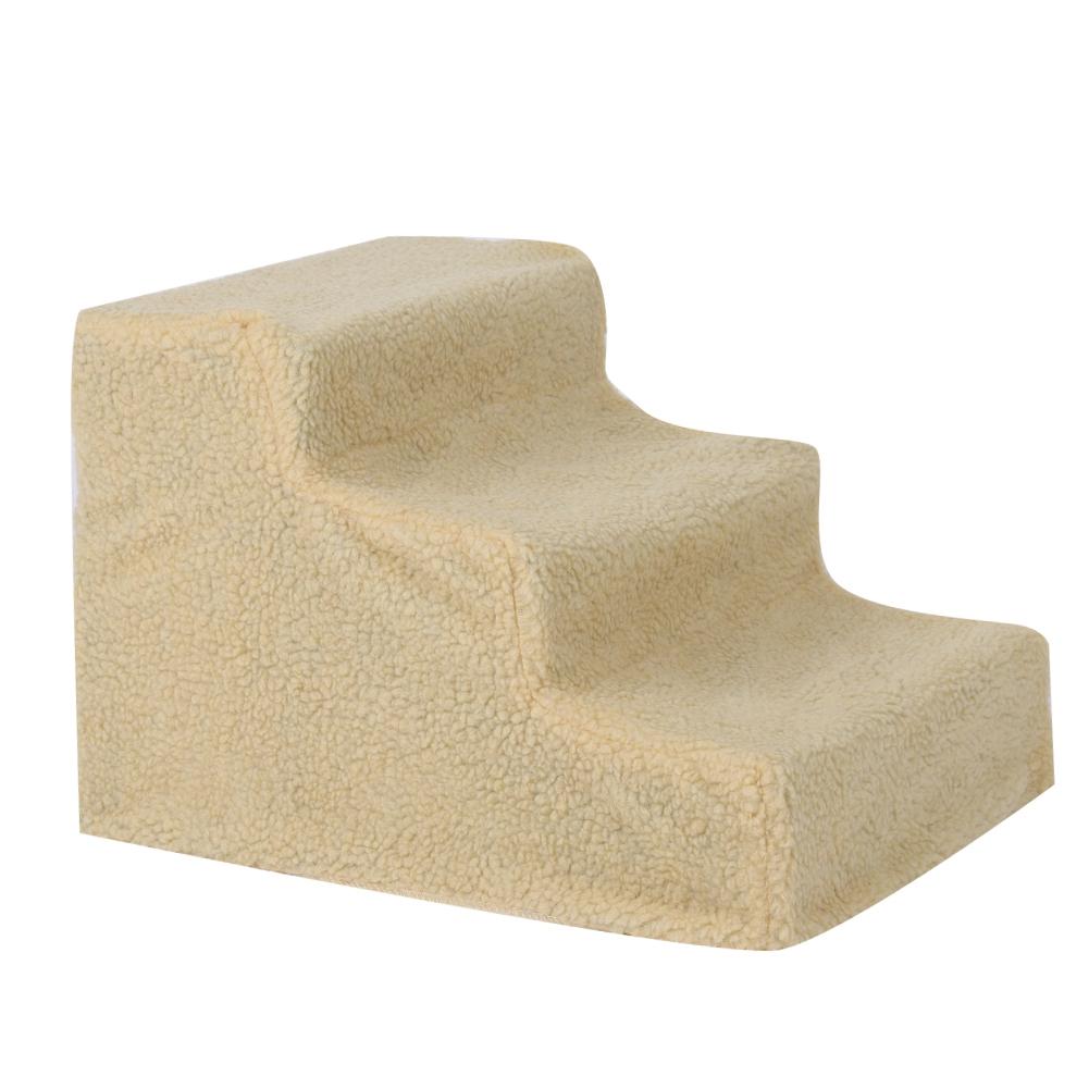 3 ступени для домашних питомцев, собак, кошек, лестница-рампа с removable чехлом для высокой кровати(бежевый)