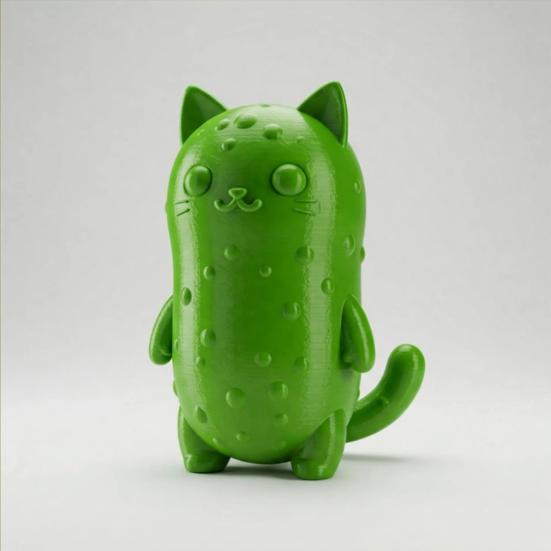 Pickle Cat Figurine Desk Buddy Emotional Support Decoration Pickle Pal 3D Printed Pickle Cat Ornament Gift for Pickle Lovers