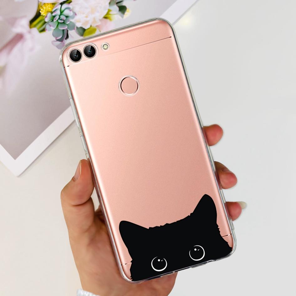 For Huawei P Smart Case FIG-LX1 FIG-LX2 FIG-LX3 Back Cover Fashion Flower Marble Clear Silicone Soft Funda For PSmart 2018 Coque