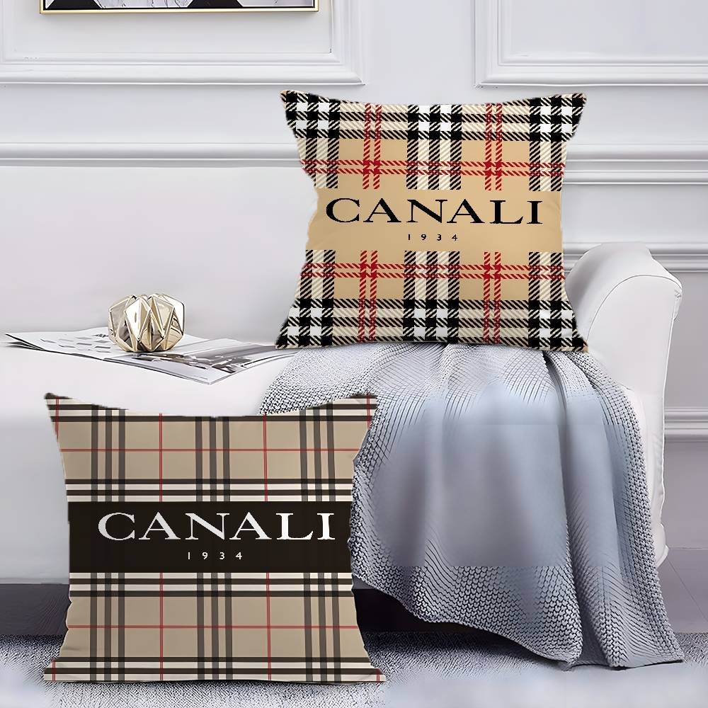 Exquisite ingenious Design Canali-A Pillow Case Anti-dustmite Pillowcase Invisible zipper silky short plush Sofa cushion cover