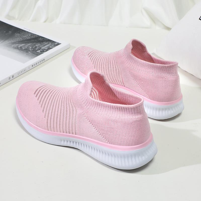 Женские легкие прогулочные повседневные туфли-носки, дышащая летняя весенняя обувь без шнуровки для девочек и студентов, обувь для отдыха