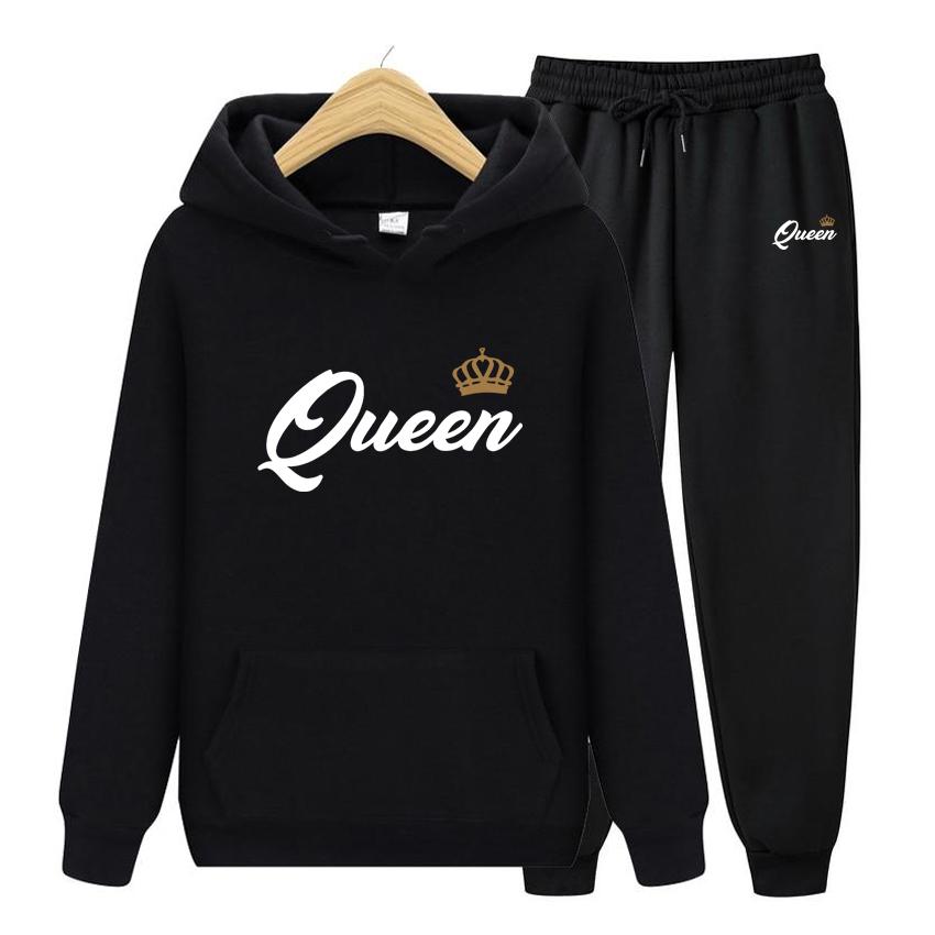 Women's Hoodie Autumn Men's Hoodie + Pants Sets Queen Women Suit Hoodie Two Pieces Set Hooded Sweatshirt