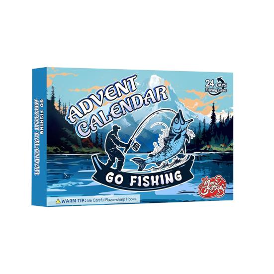 2024 Christmas Advent Calendar Fish Tackle Set 24 Days Countdown Fishing Lure Daily Fishing Gear with Baits Hooks Accessories