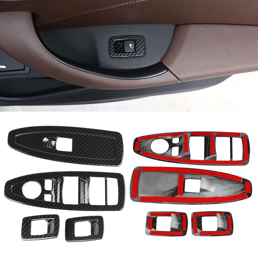 4pcs Carbon Fiber Style Window Lift Switch Frame Trim for BMW X1 16 19