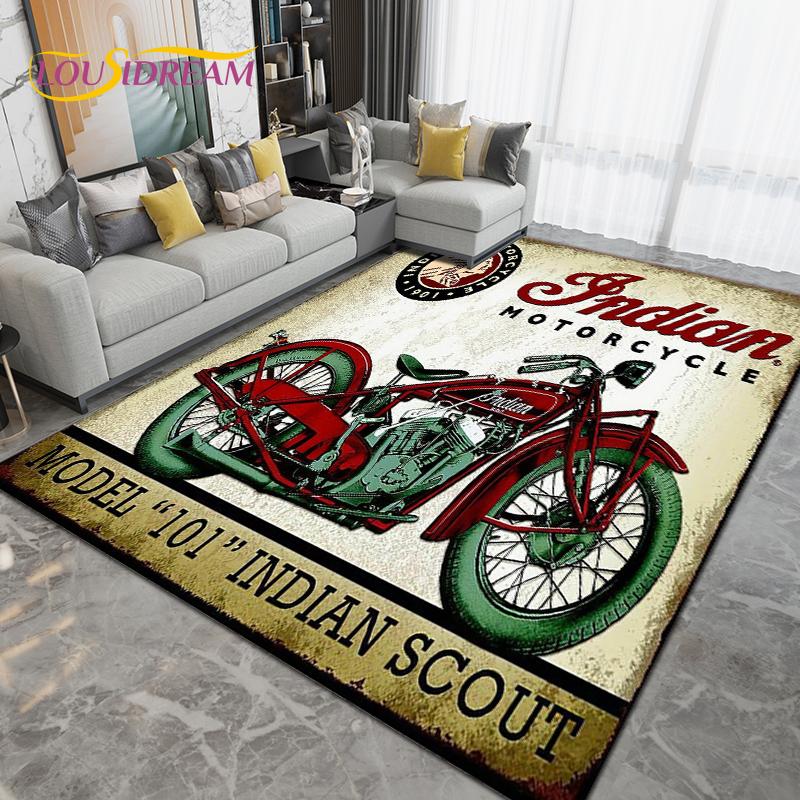 Ретро винтажный мотоциклетный коврик, большой ковер, ковер для гостиной, спальни, дивана, кухонный коврик для ванной комнаты, нескользящий напольный коврик в подарок