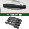 FOR 2014-2017 TOYOTA YARIS Carbon Fiber Pattern Car Door Handle Cover Trim 2015