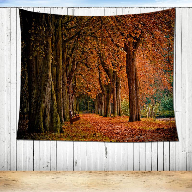 Романтический осенний пейзаж лес лиственный домашний гобелен спальня гостиная фон эстетизм украшения
