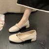 Fashion Spring New Shallow Mouth Thick Heel Square Toe Single Shoe Casual Versatile Simple Comfortable Women's Shoes