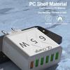 65W QC3.0 6-портовое USB-зарядное устройство для мобильных телефонов - Стандарт США/ЕС/Великобритании