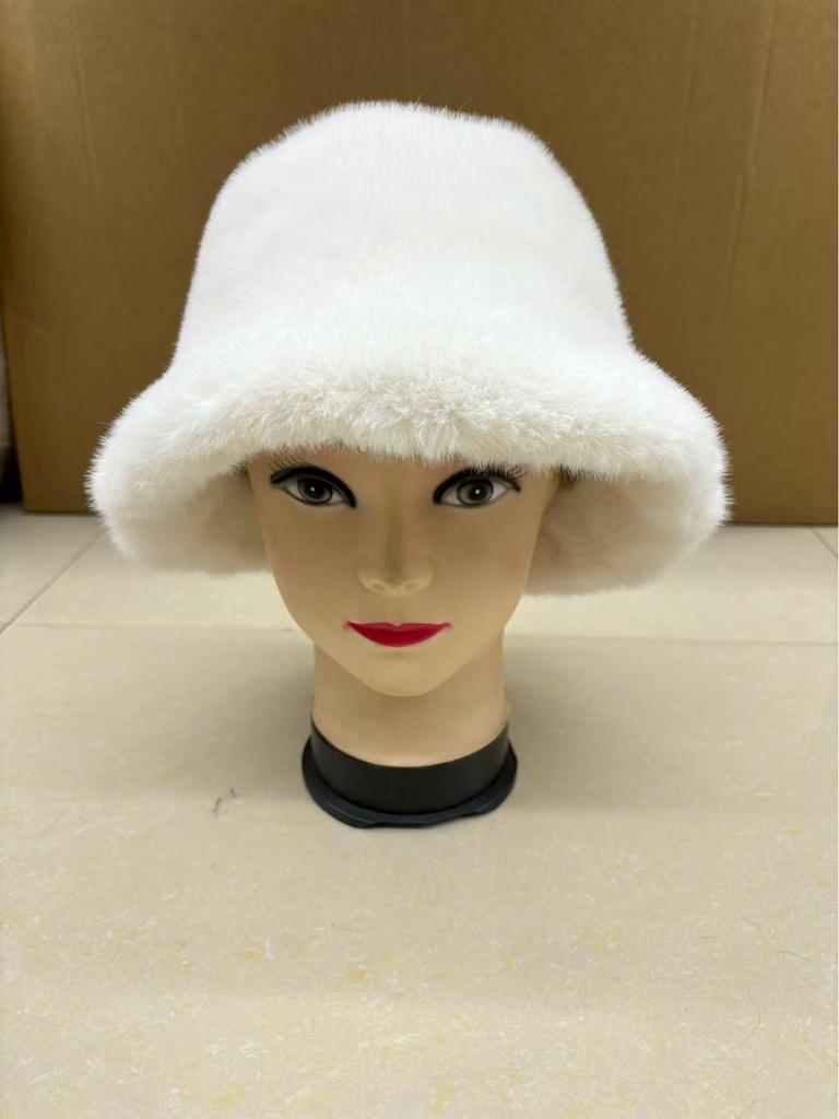 Thickened Faux Mink Fur Mongolian Bucket Hat with Ear Protection for Autumn & Winter