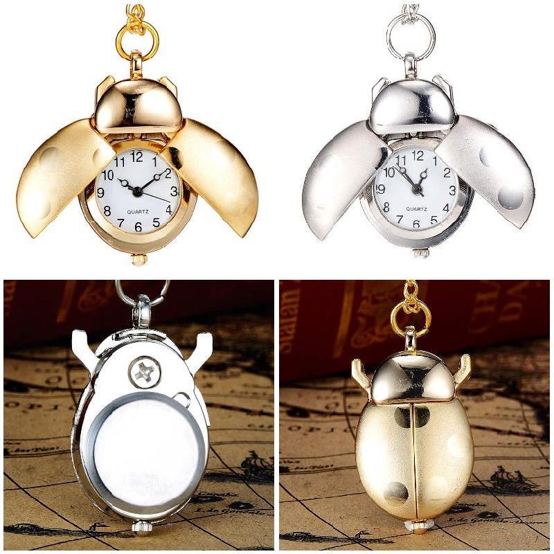 Кулон кварцевые часы "Божья коровка" на цепочке