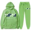 Couple Fleece Tracksuit Set Printed Sweatshirt Pants Casual Streetwear Young Adults