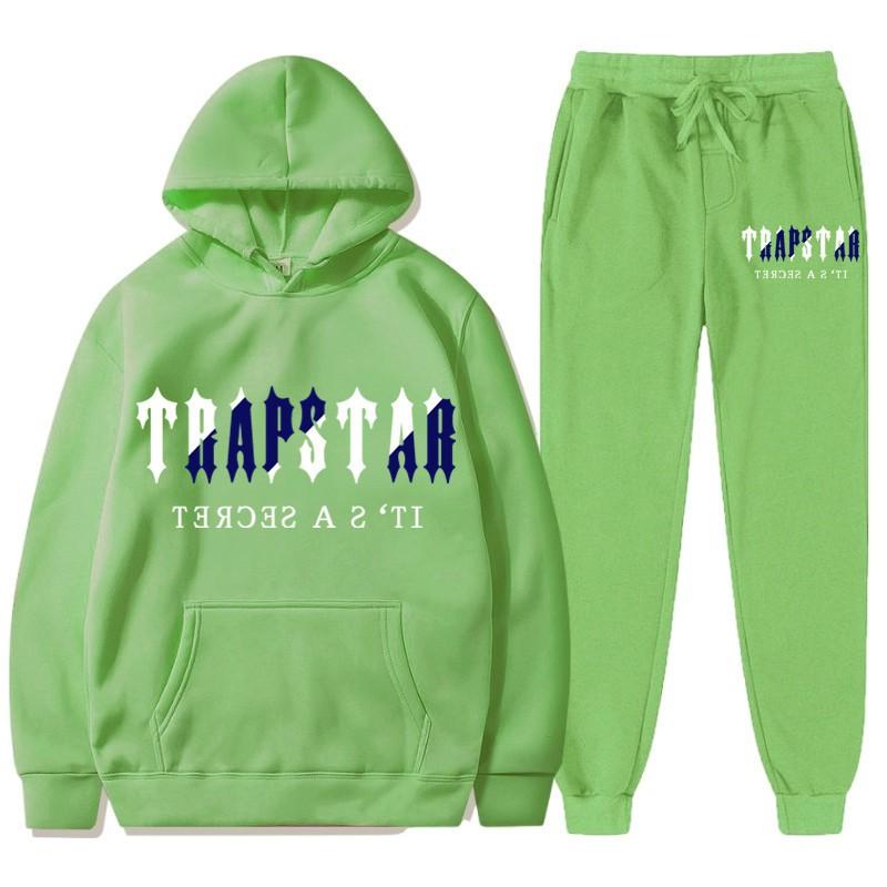 Couple Fleece Tracksuit Set Printed Sweatshirt Pants Casual Streetwear Young Adults