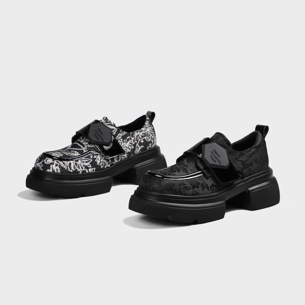 Туфли из натуральной кожи в национальном стиле, на толстом каблуке, новые китайские вышитые лоферы, туфли на платформе, женские туфли-одиночки, женская обувь 2025 весна