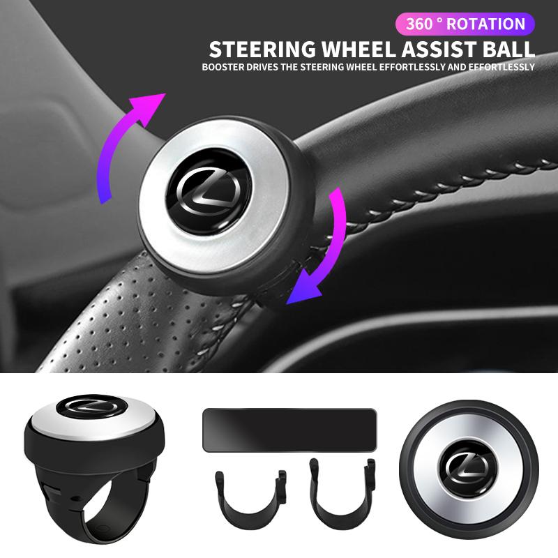 360 Degree Turning Steering Wheel Booster Spinner Knob For Lexus F-SPORT ES RX NX LS UX LM LX GX LC RZ IS CT GS RC HS SC AEO1