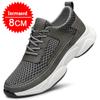Fashion Breathable Sneakers Man Elevator Shoes Height Increase Insole 8cm Black Taller Shoes Men Leisure Fashion Sports Plus Size 37-44