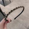 Punk Metal Chains Gold Color Women Hair Band Korean Hair Hoop Hair Accessories PU Chains Headband