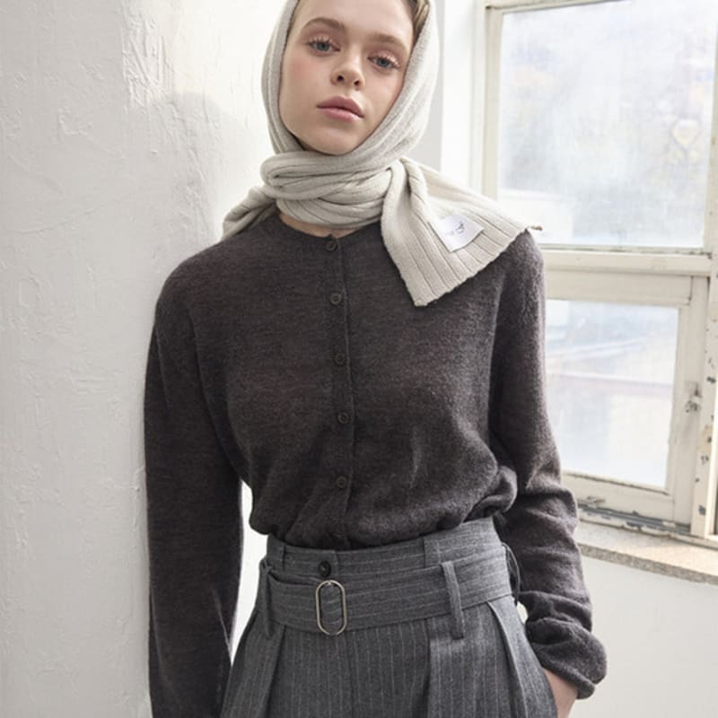 Emilee F ВЯЗАНЫЙ ШАРФ-БАЛАКЛАВА NINA_светло-серый