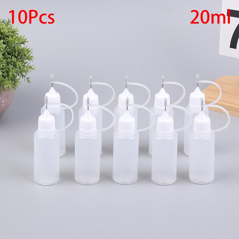 Diy Quilling Tool Empty Needle Tip Glue Bottle With Black Cap Liquid Dropper Containers With Silicone Rings For Crafting