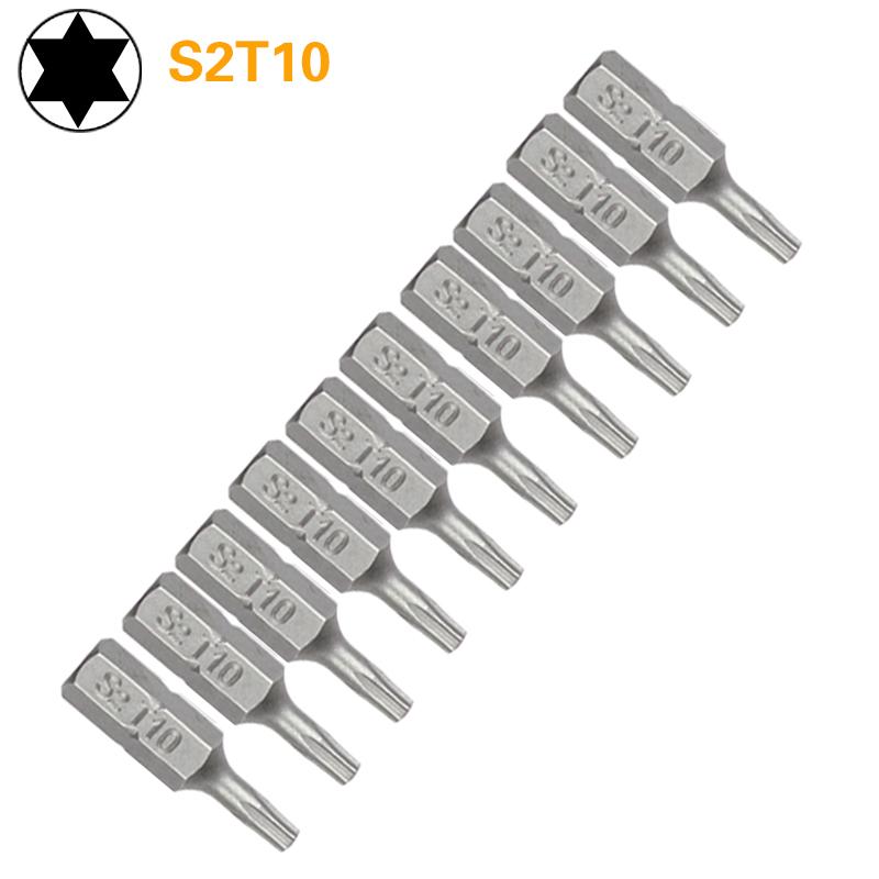 1 Inch T6 T7 T8 T9 T10 T15 Torx Screwdriver Bit Set S2 Steel 1/4 Inch 6.35mm Hex Shank Electric Screwdriver Bits For Power Tools