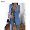 Новая мода повседневный женский тонкий костюм в стиле ретро однотонные костюмы куртка с длинными рукавами пиджаки офисные топы женские куртки блейзеры больших размеров