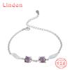 Lindon женский циркон стерлингового серебра 925 пробы ювелирные изделия геометрический браслет из бисера-цепочки модный тонкий свадебный подарок для подруги