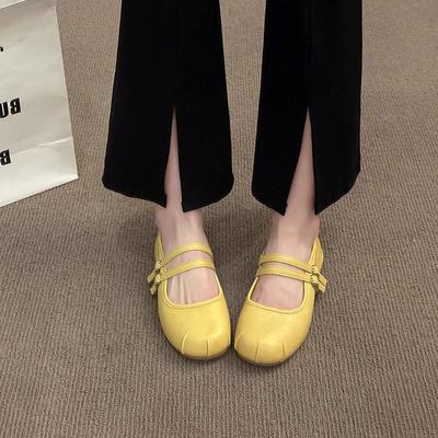 Женские туфли Мэри Джейн на плоской подошве с одним ремешком, летние с юбкой, новый популярный модный темперамент 2025, вечерние туфли, одинарные туфли