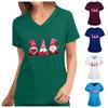 Новый женский милый свободный топ с короткими рукавами и v-образным вырезом на День святого Валентина