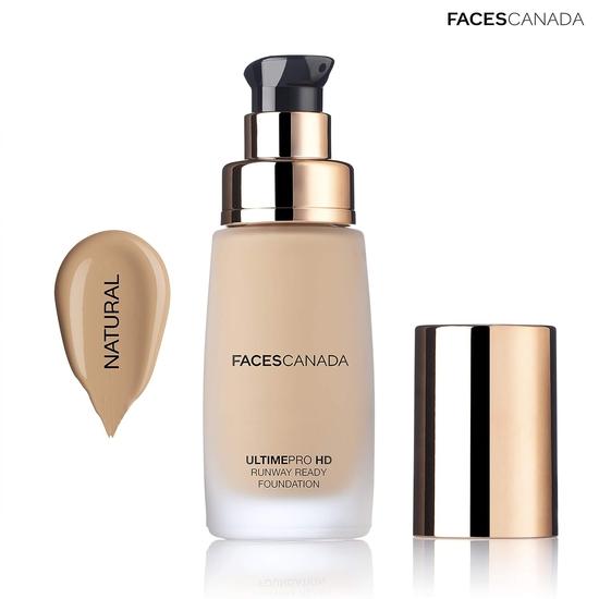 FACESCANADA Ultime Pro HD Runway Ready Жидкая тональная основа с полным покрытием для всех типов кожи - натуральная, 30 мл | Высокая степень покрытия | Легко смешивается | Упаковка из 1 шт.