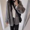 Women's Autumn and Winter Solid Colour Loose Large Pocket Knitted Cardigan Sweater