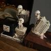 Resin Crafts Halloween Skull Pen Holder Funny Skeleton Toothbrush Holder  Home Desktop Decoration